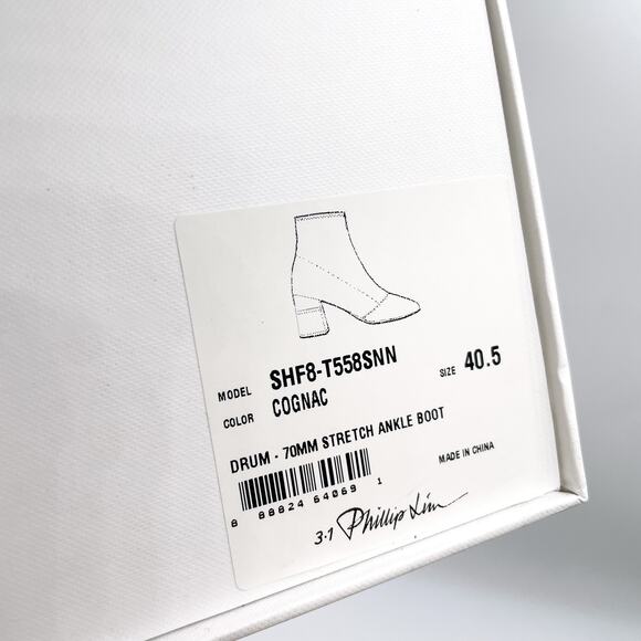 3.1 Phillip Lim Drum Boots Ankle Cognac Brown Leather Block Heel Sz 40.5 / 10 - Picture 11 of 11